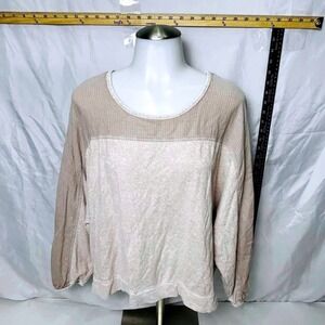 Wrap London ~ Hemp/Cotton Blend/Colorblock/Long-Sleeve/Scoop Neck~Women's Size 8